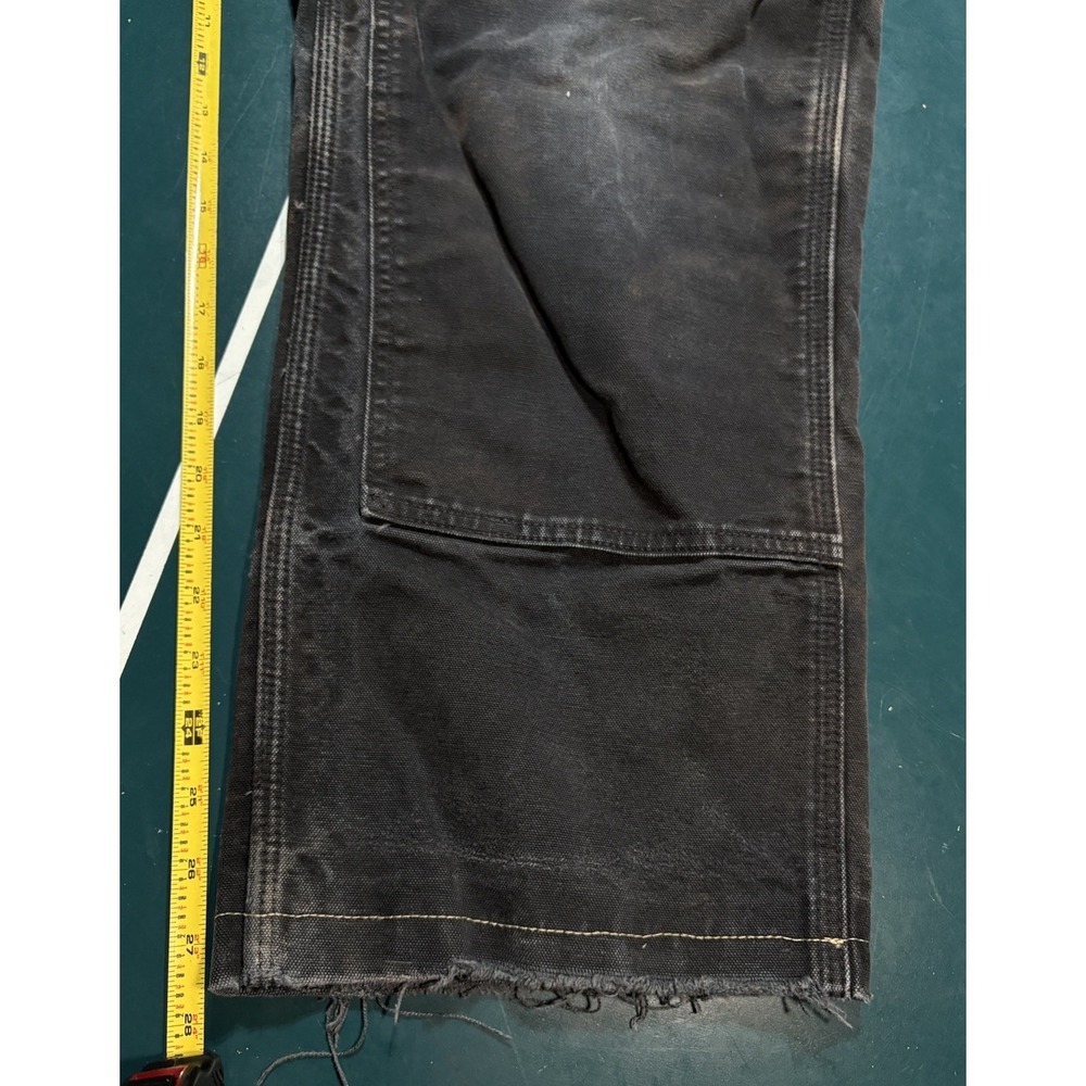 Vintage Carhartt Double Knee Pants Size 32x28 Faded Black BLK B01 Distressed USA - Picture 15 of 16